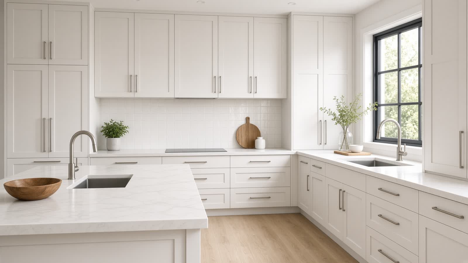A bright kitchen after cleaning